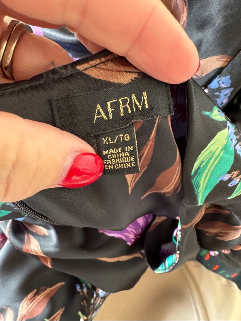 AFRM XL Vesta Noir Bouquet Maxi Dress - Picture 3 of 8